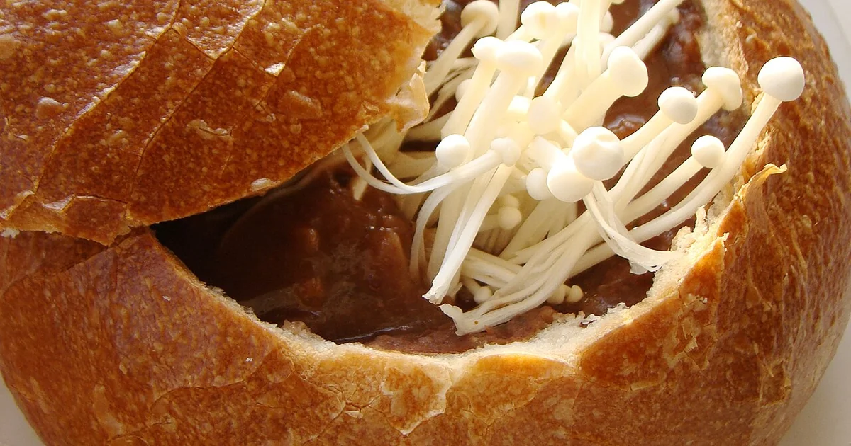 Black Bean Vegetable Soup in Sourdough Bowl