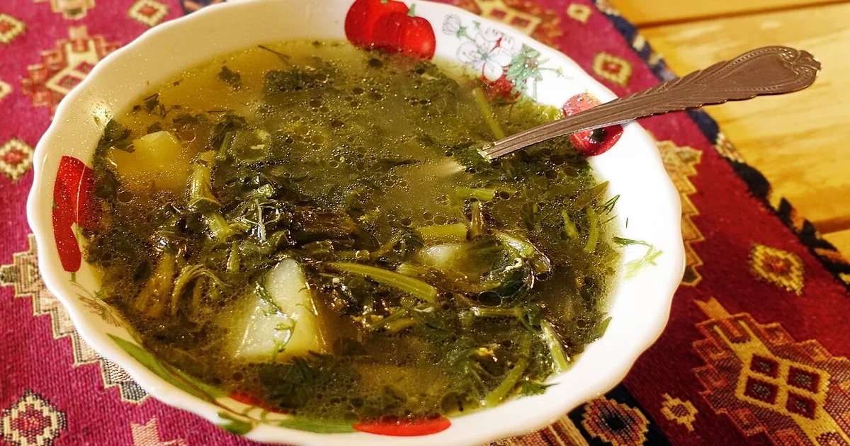 Vegetable soup in a restaurant, Haghpat, Armenia.